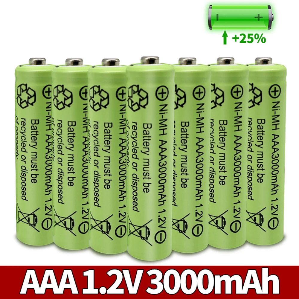 1-20 штук AAA 3000 мАч 3A 1,2 В Ni-MH желтый аккумуляторный элемент для MP3 радиоуправляемых игрушек, светодиодный фонарик, фонарик