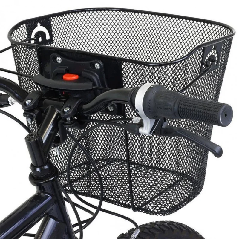 1 Комплект велосипедной корзины Большой емкости, простая в установке Велосипедная корзина из металлической сетки с быстроразъемным кронштейном для езды на велосипеде, передняя корзина MTB