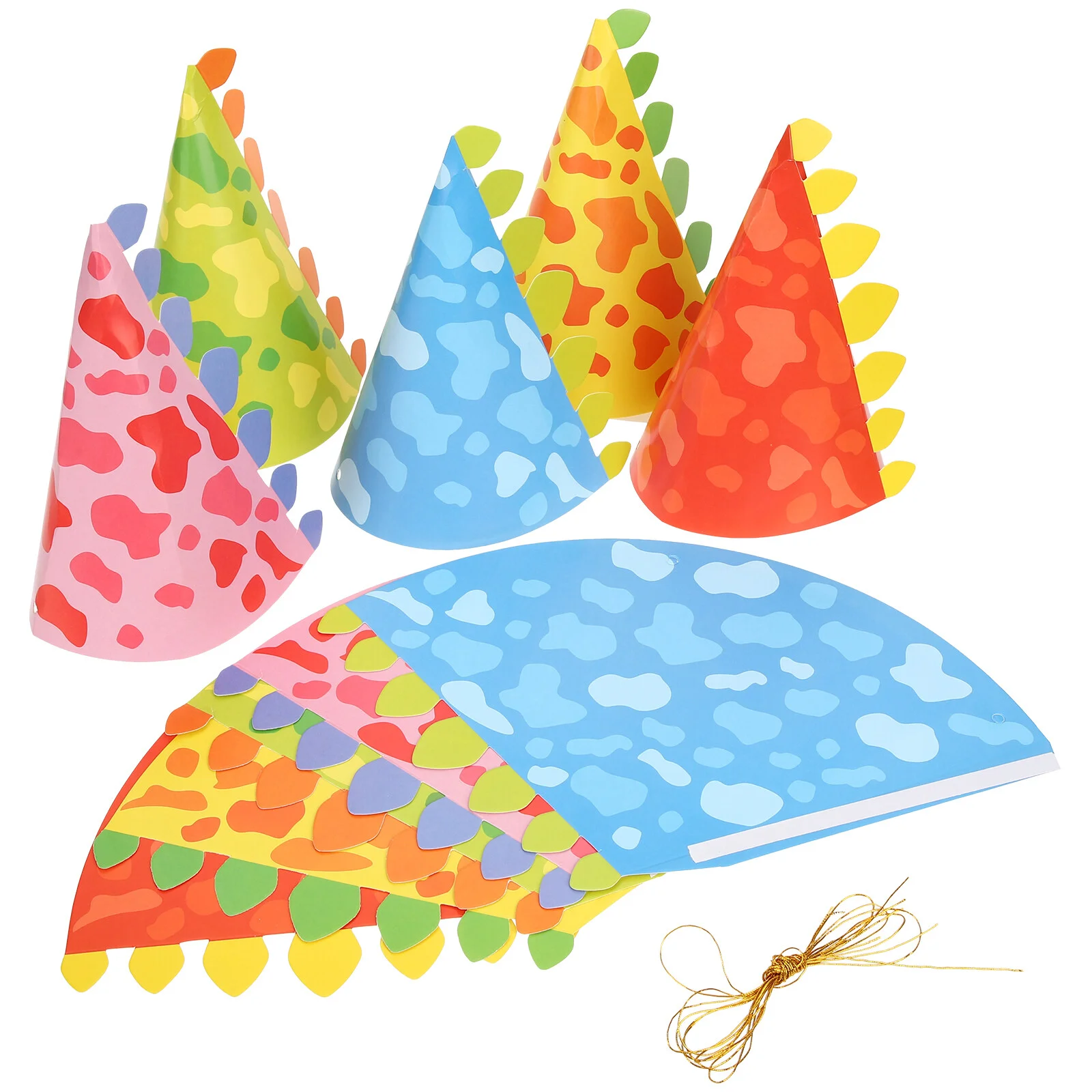 20 шт Бумажная шляпа Динозавр Аксессуары для волос Розовое Украшение для праздничного торта Головные уборы Для детей и девочек На День Рождения