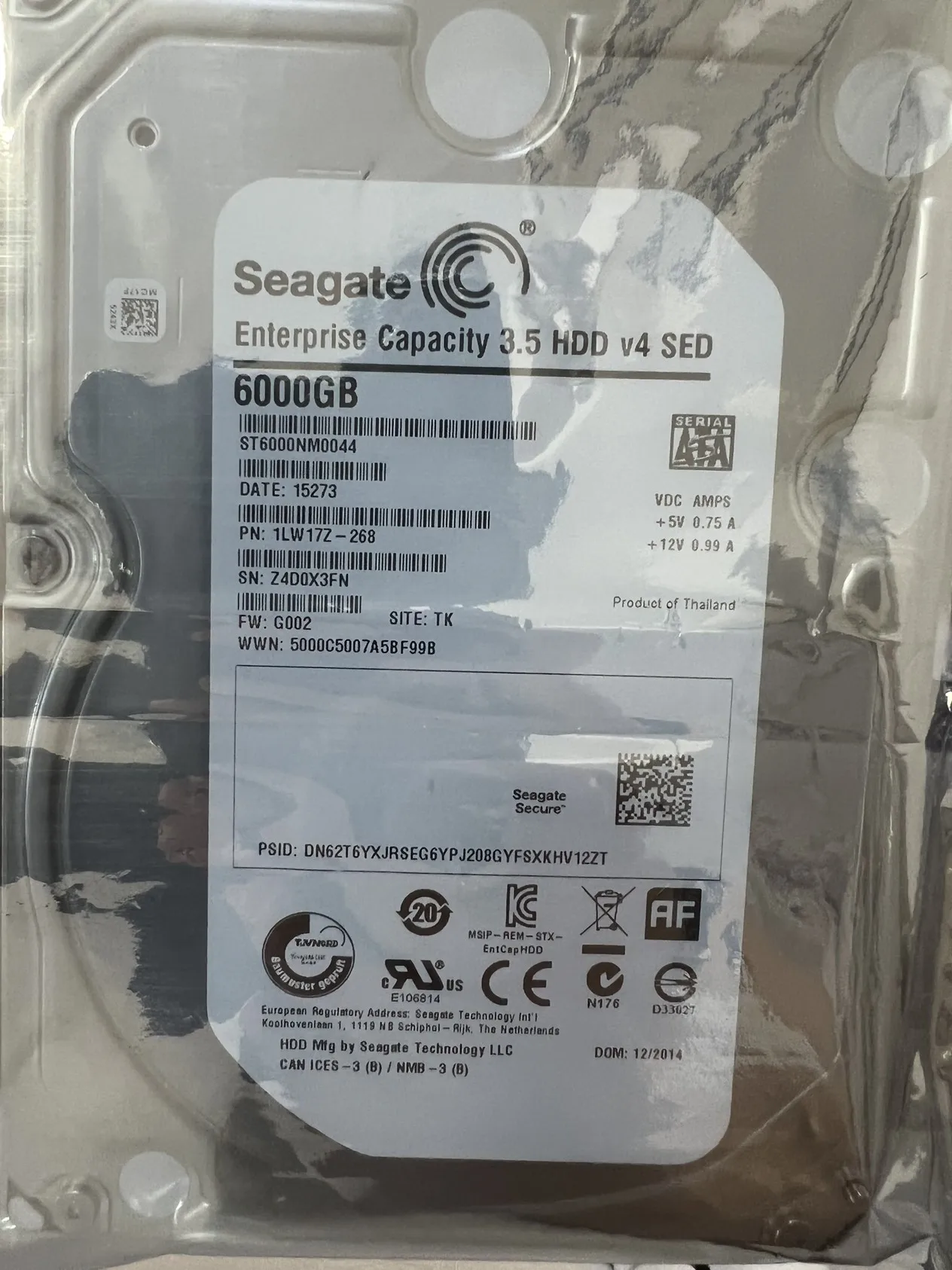 2022 Для жесткого диска Seagate 6T enterprise, 6 ТБ серверного жесткого диска, регистратора мониторинга массива NAS с кэш-памятью от 7200 до 128 М