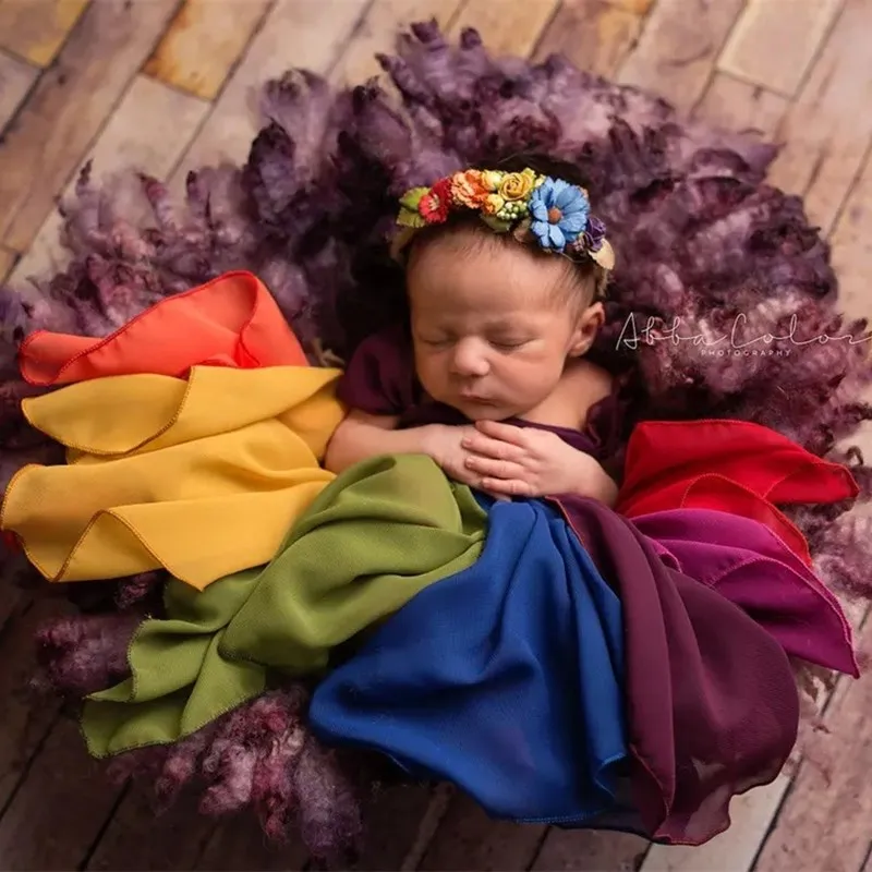 2023 платье с радужной юбкой для реквизита для фотосъемки новорожденных, платье для девочки для реквизита для фотосъемки