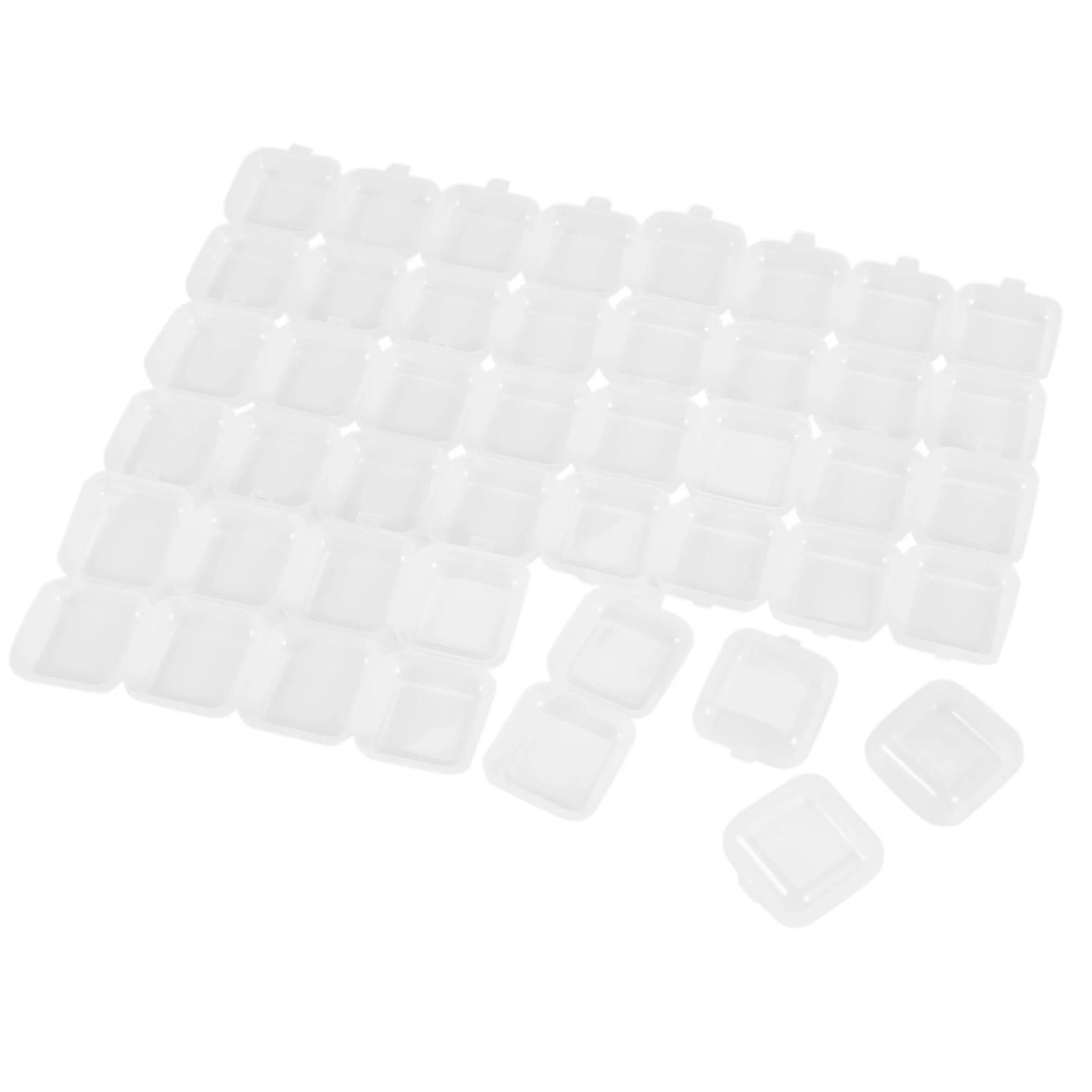 24шт Маленькие прозрачные Пластиковые бусины Контейнеры для хранения Коробка с откидной крышкой для хранения мелочей Фурнитура для рукоделия