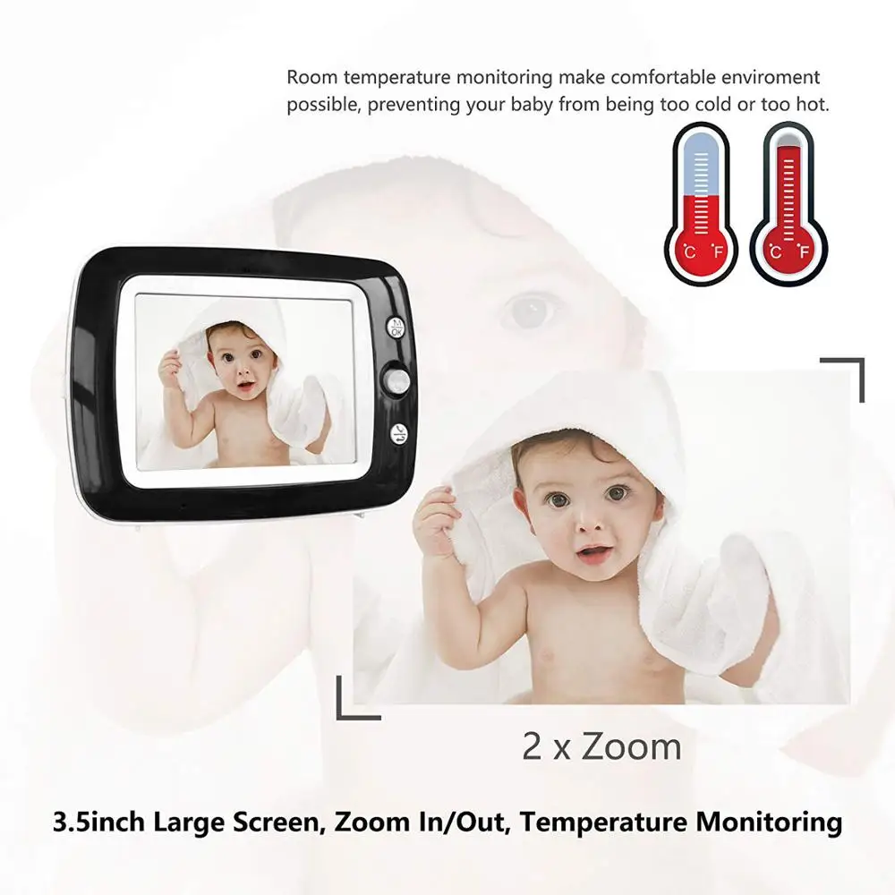 3,5-дюймовый ЖК-экран, цифровой видеоняня, Беспроводная детская камера ночного видения, электронная няня
