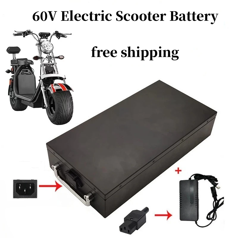60V Водонепроницаемый аккумулятор для электрического скутера 30Ah-50Ah для двухколесного мотоцикла, велосипеда, водонепроницаемого литиевого аккумулятора, бесплатная доставка
