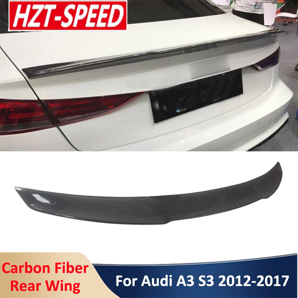 A3 S-line S3 Седан V-образный карбоновый материал, задний спойлер, крыло, обвес автомобиля для модификации Audi 2012-2017 гг.