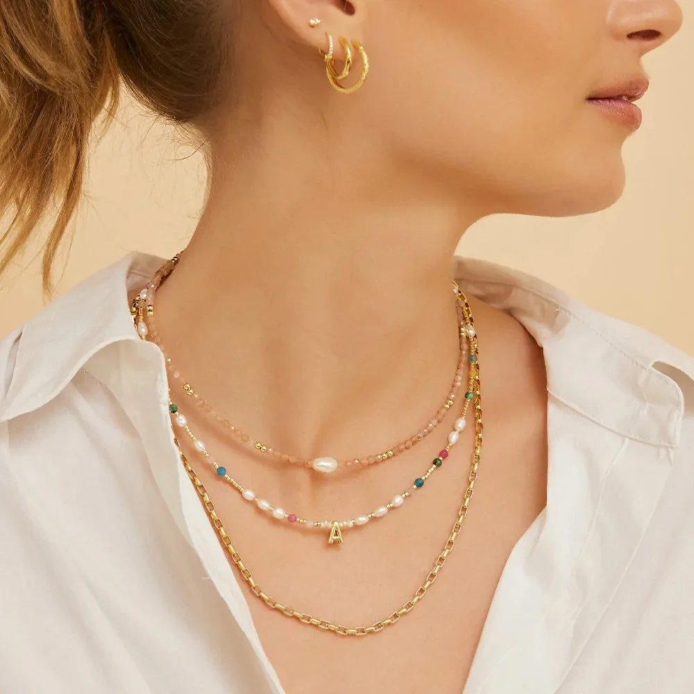 INS стиль универсальный барокко натуральный жемчуг цепочка на ключицу бежевый кристалл ожерелье из бисера женское простое темпераментное ожерелье
