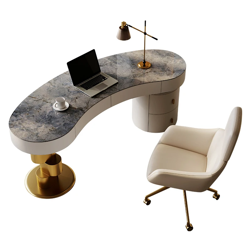 L Легкий роскошный стол из каменной плиты Современный минималистичный кабинет креативный домашний компьютер