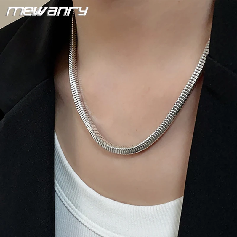 Mewanry Массивное ожерелье из толстой змеиной цепи для женщин, пар, минималистичных украшений в стиле панк-хип-хоп, вечеринок, аксессуаров, подарков
