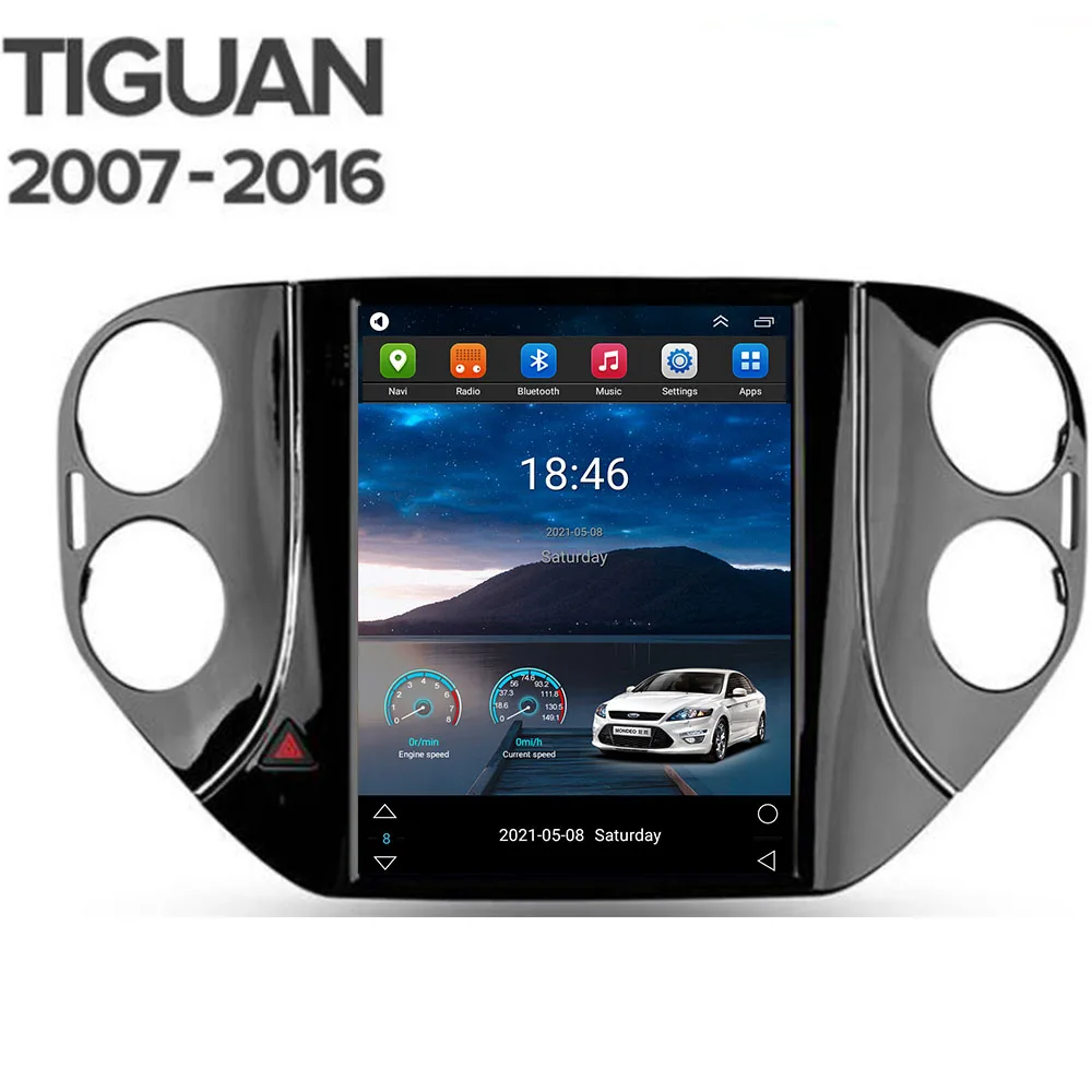 Автомагнитола для Фольксваген Тигуан 2010-2036 Android 12 Автомагнитола Tesla Мультимедийный стерео аудиоплеер GPS Навигация
