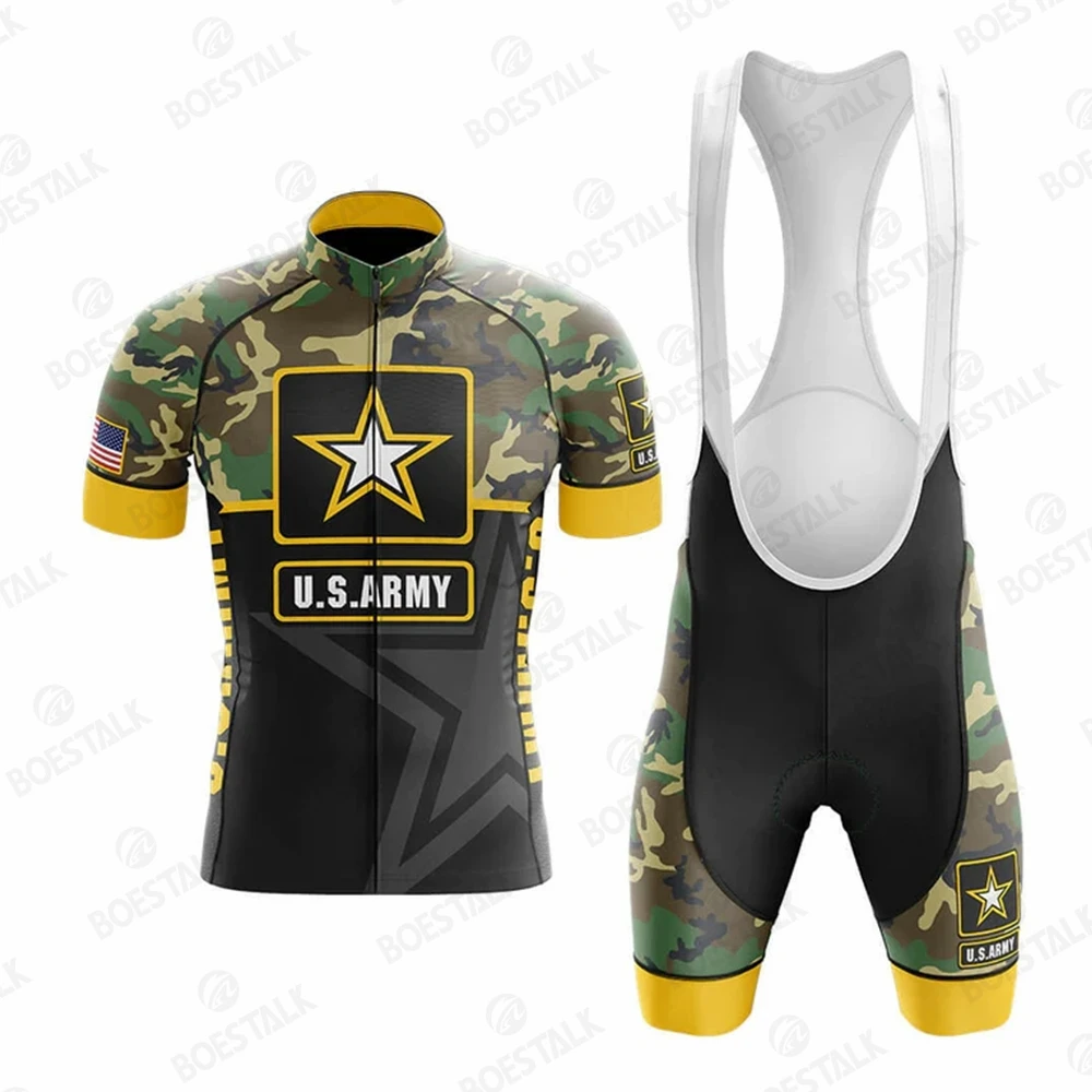 американская армейская камуфляжная велосипедная одежда, Летний комплект из джерси для велоспорта, рубашка для шоссейных гонок, костюм с коротким рукавом, MTB Велосипедный нагрудник, Шорты
