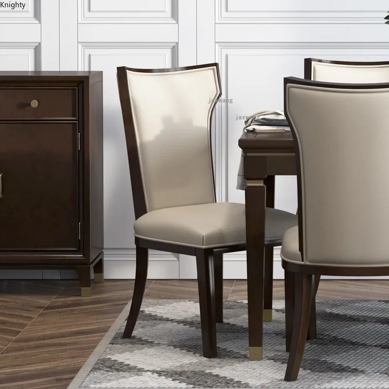 Американский стул из массива дерева, Обеденные стулья, Легкая Роскошная спинка, Диван, Мебель для гостиной, обеденный стул, Современная мебель