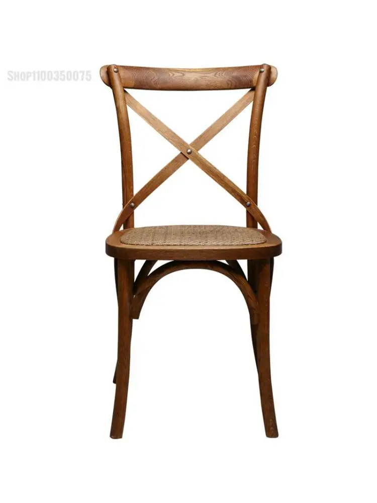 Американский стул простой обеденный стул из массива дерева домашнее бревно старинный французский деревянный стул в стиле ретро со спинкой для ресторана кофейный стул
