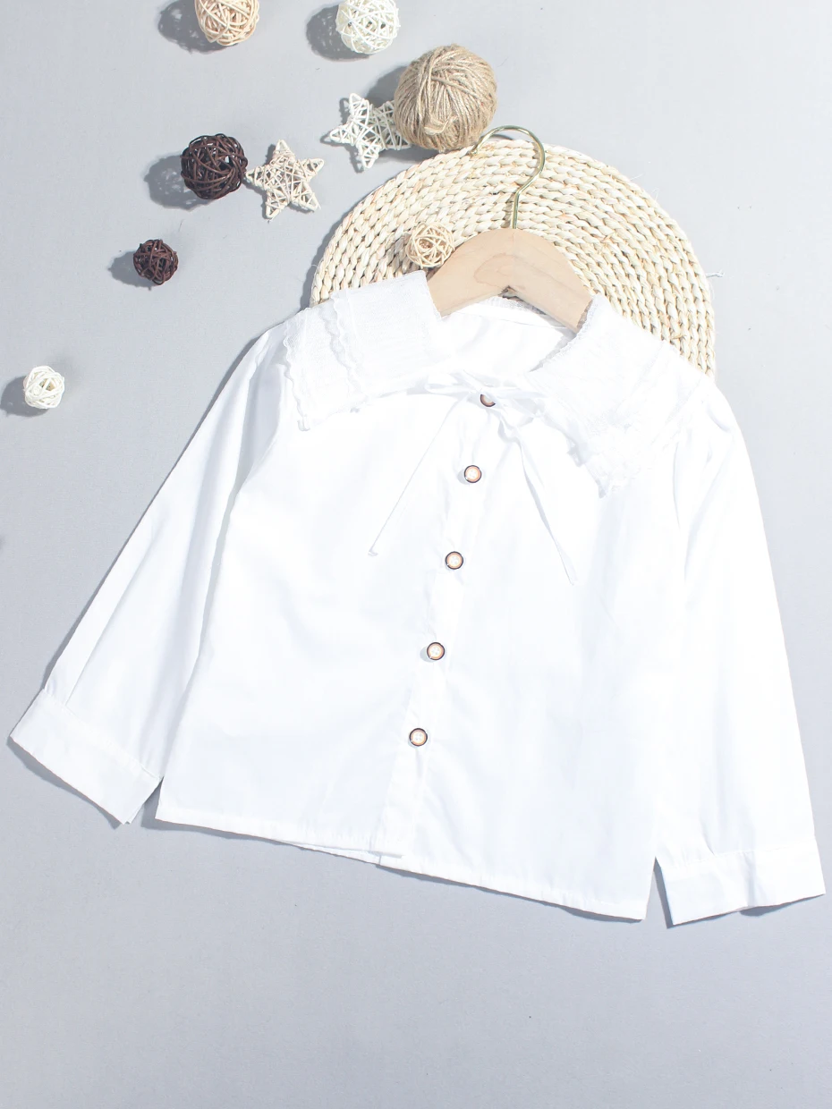 Белая блузка для девочек, шифоновая детская школьная одежда для девочек, Детские топы с длинными рукавами, детская рубашка, детская одежда для 3-12 лет