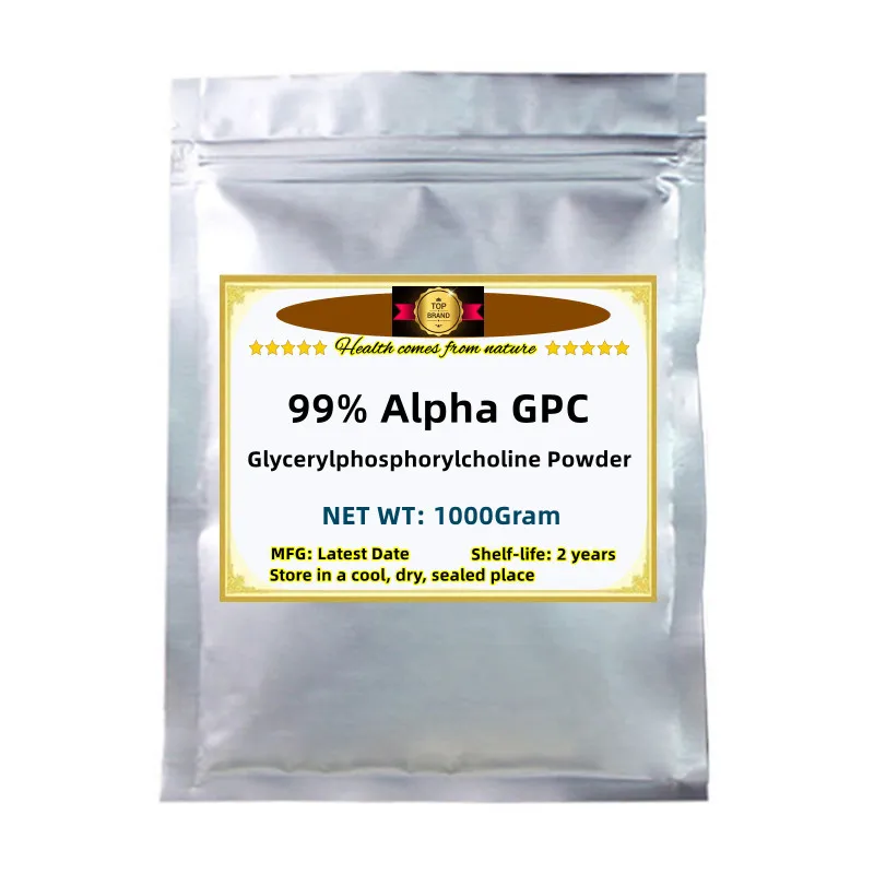 Бесплатная доставка 50-1000 г высококачественного 99% чистого альфа-GPC