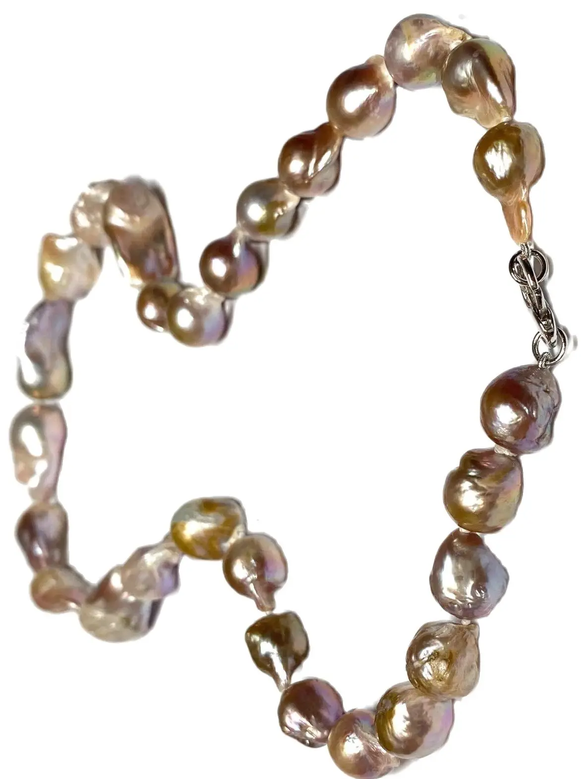 бесплатная доставка E Натуральное фиолетовое золотое розовое ожерелье Keshi Kasumi 45 см