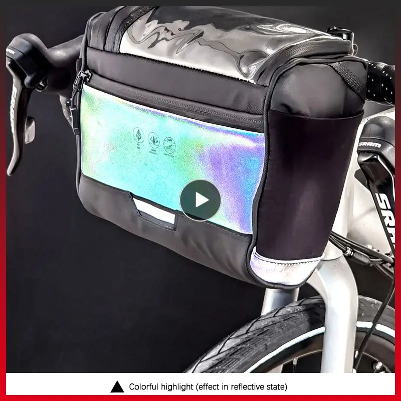 Велосипедная светоотражающая сумка Большой емкости, водонепроницаемая передняя трубка, велосипедная сумка, сумка для руля MTB, передняя сумка для багажника, аксессуары для велосипеда