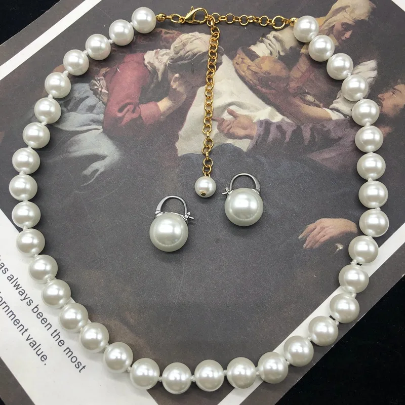 Ветер Хепберн, восстанавливающий древние обычаи, западное средневековое стеклянное жемчужное ожерелье, серьги, ожерелье с завязанным узлом, серьги, костюм джокера