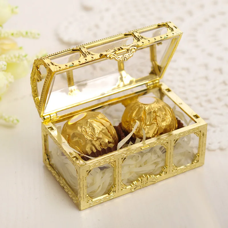 Винтажный Мини-прозрачный Ящик для хранения Пиратских сокровищ, органайзер, серьги, Ювелирная безделушка с кристаллами, Женская коробка конфет и шоколада