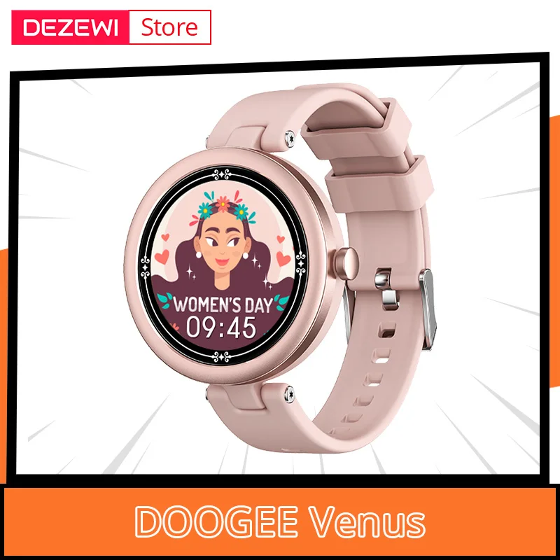 Глобальная версия DOOGEE Venus IP68 Professional, водонепроницаемые умные часы Bluetooth 5.0, большая батарея емкостью 200 мАч, 1,09-дюймовый сверхчистый дисплей.