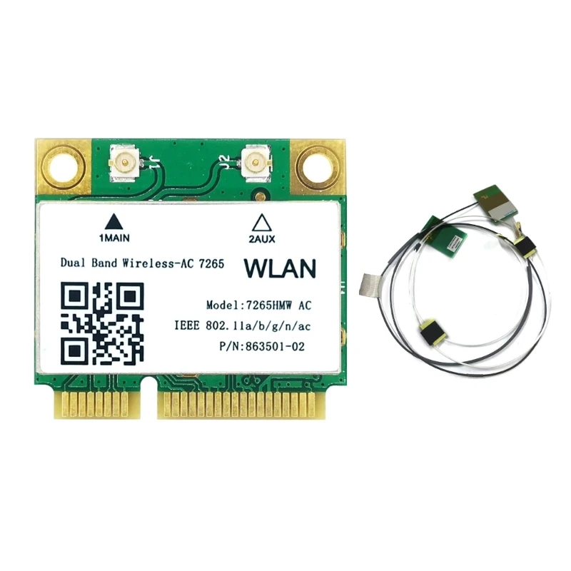 Двухдиапазонная Беспроводная карта 1200 Мбит/с AC7265, совместимая с Bluetooth, для ноутбука 4.2, Адаптер Wifi-карты 802.11ac 2.4 G / 5GHz 7260HMW