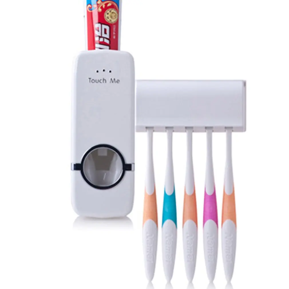 Держатель для зубной щетки ABS Универсальный Настенный Органайзер для зубных щеток с автоматическим дозатором зубной пасты