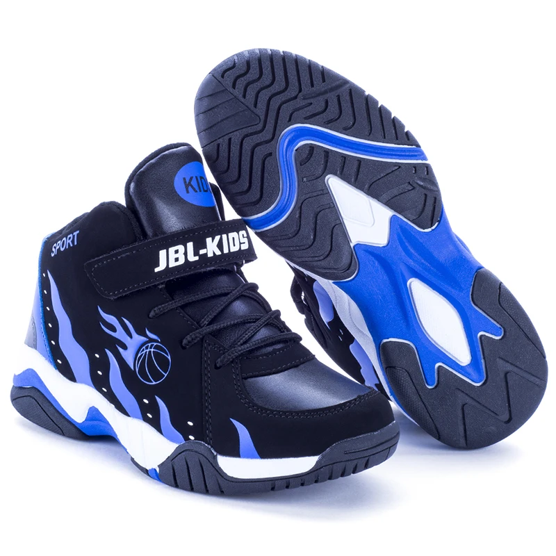 Детская баскетбольная обувь для мальчиков, осенние и зимние спортивные кроссовки на нескользящей резиновой подошве, детские теннисные кроссовки