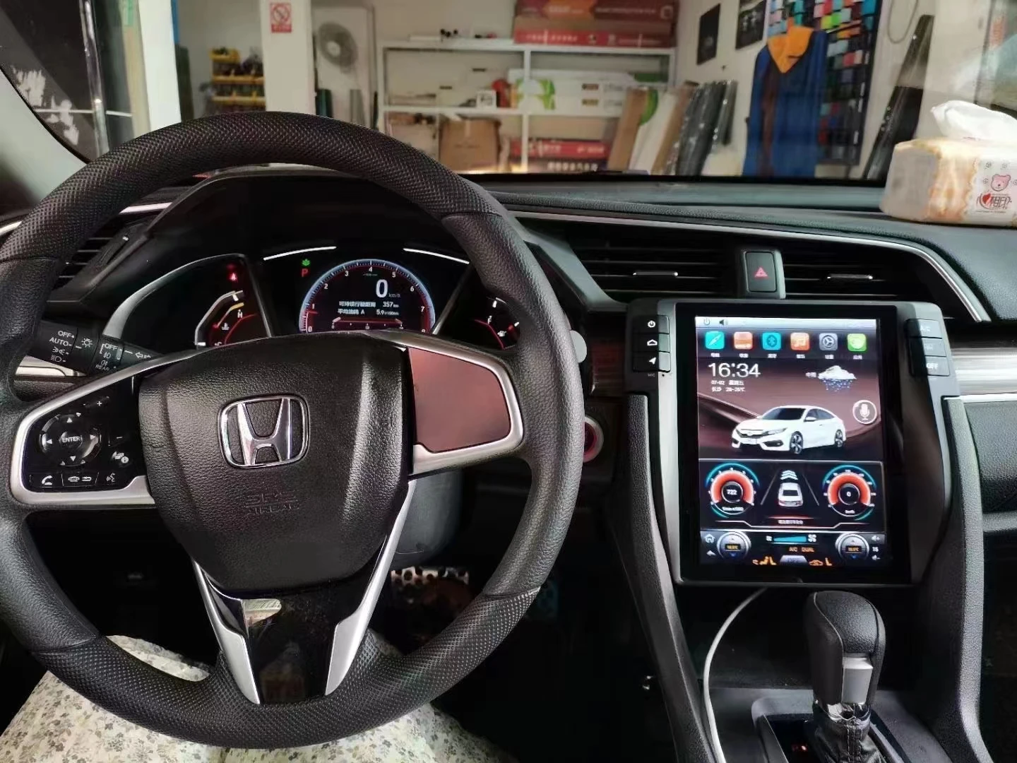 Для Honda Civic 2016-2019 Экран в стиле Tesla автомагнитола Android 11 GPS Навигация DSP Carplay