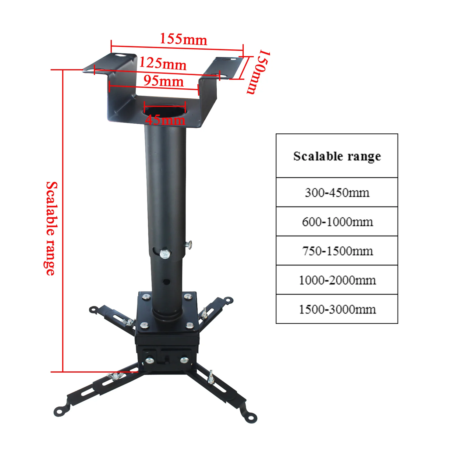 Для проектора Beamer потолочное крепление с возможностью поворота на +/-30 ° максимальная нагрузка 4/10 кг кронштейн для видеопроектора