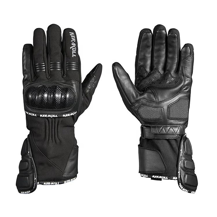 ДУХАН, новые зимние теплые водонепроницаемые мотоциклетные перчатки, нескользящие, ударопрочные мотоциклетные перчатки из кожи и углеродного волокна