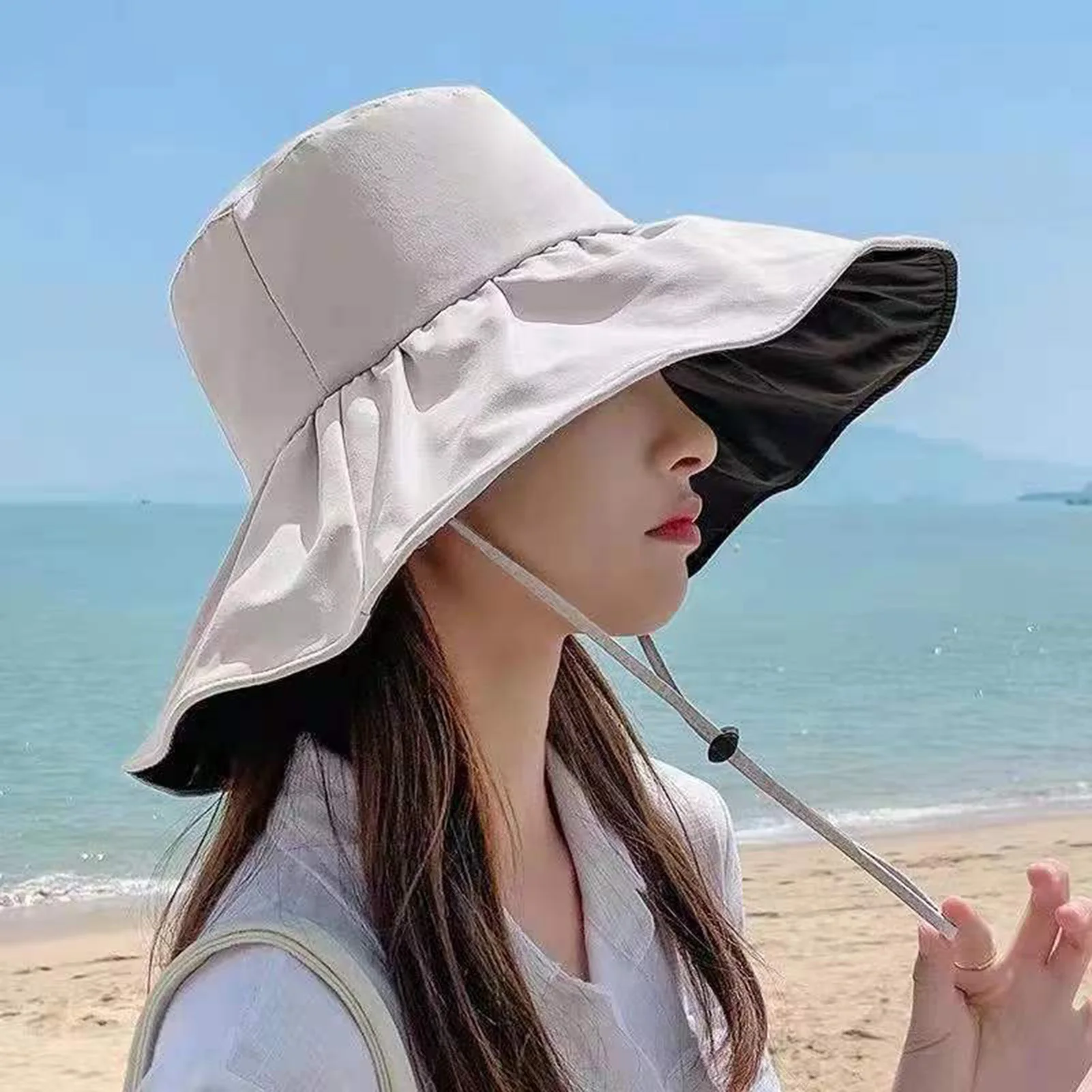Женская уличная солнцезащитная шляпа с широкими полями, дышащая рыболовная кепка для рыбалки, пеших прогулок, летних путешествий d88