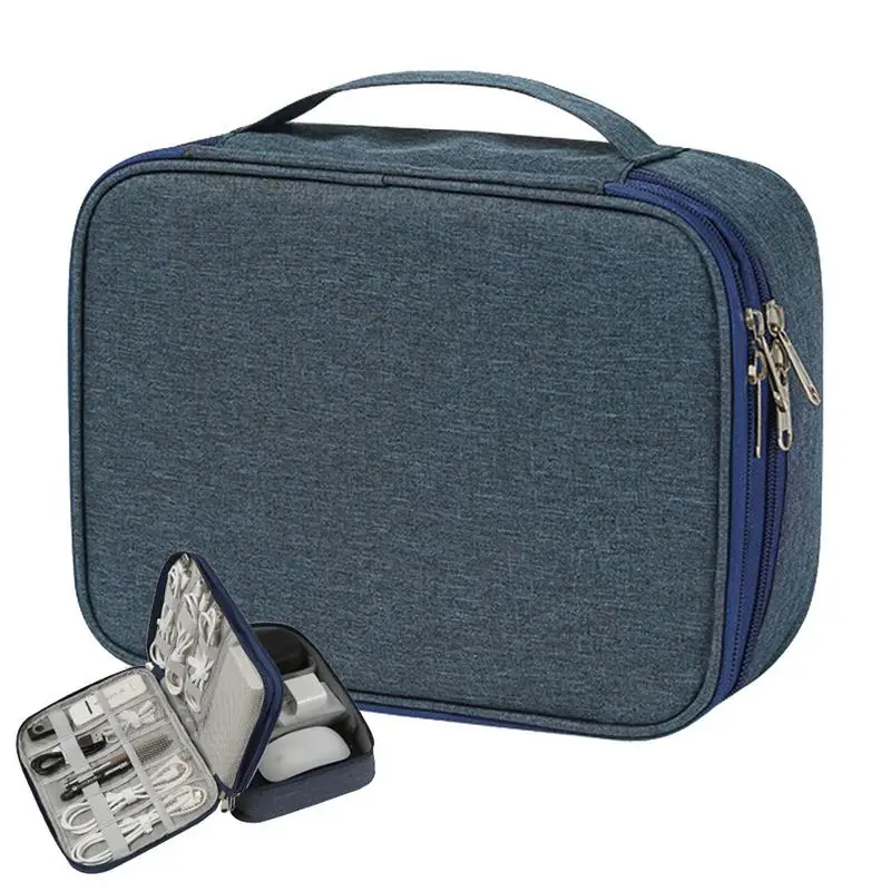 Кабельный органайзер Дорожная 3-х уровневая сумка для хранения электроники Удобный для переноски Чехол-органайзер для чемодана, рюкзака, сумки-тоут для