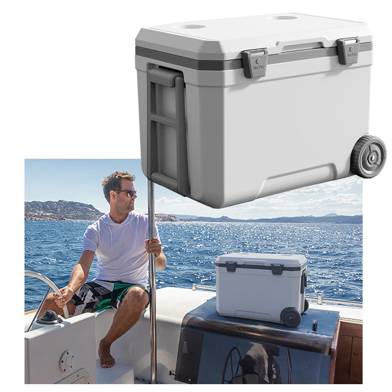 Коробка-охладитель 45Л Коробка для льда для кемпинга, для пикника на открытом воздухе, Изолированный ящик для хранения, Передвижной холодильник, автомобильный ящик для льда, охладитель для рыбалки
