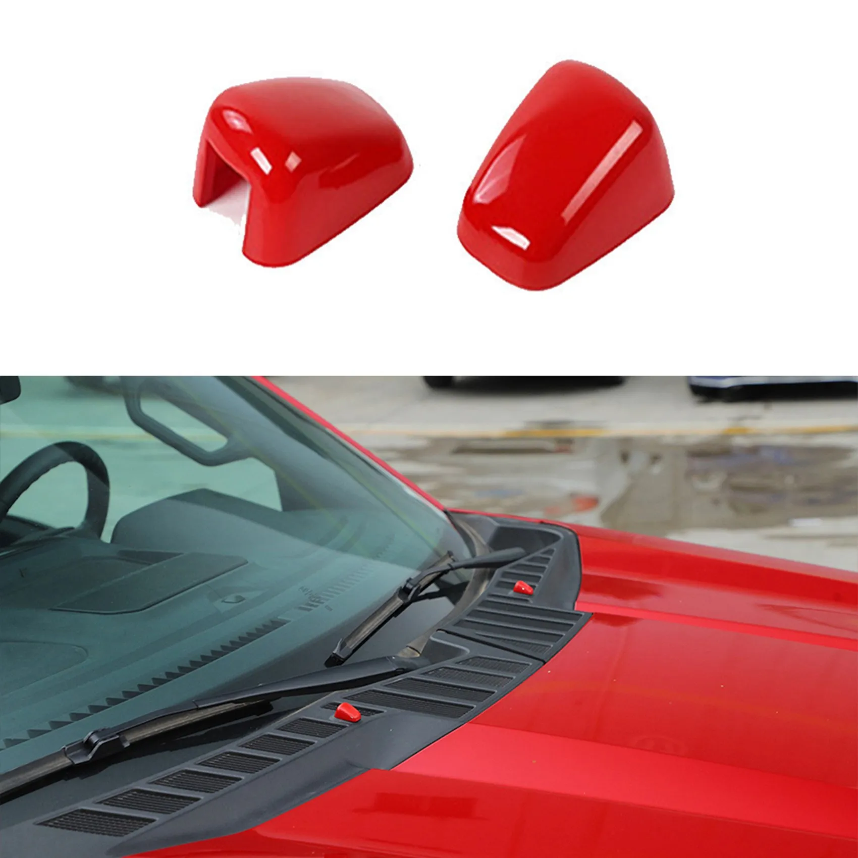 Красная Декоративная Накладка Форсунки Стеклоочистителя Переднего стекла Для Dodge RAM Durango -Chrysler 300C