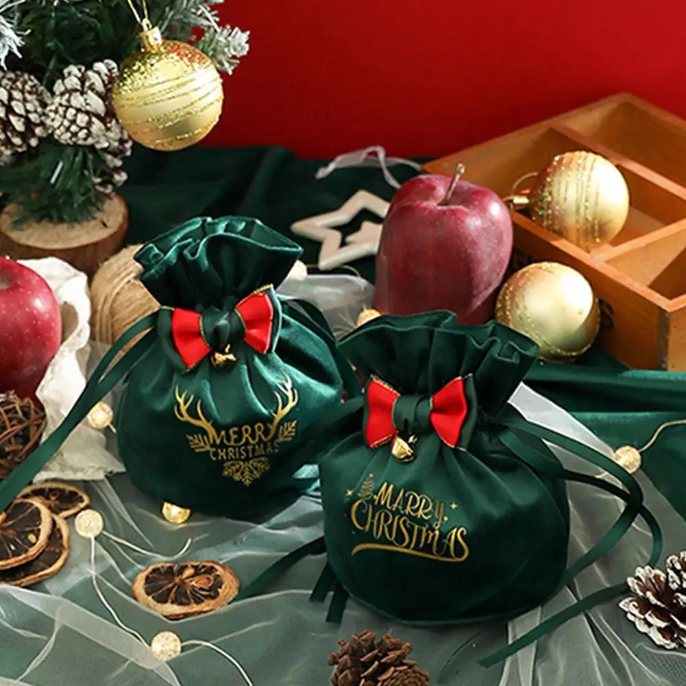 Креативный Рождественский Подарочный Пакет Christmas Candy Apple Velvet Bag Карман Для Упаковки Подарков В Канун Рождества Для Детей Navidad New Year 2 T6N4