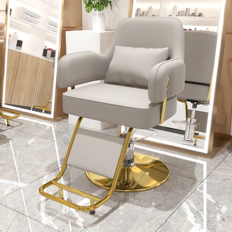 Кресло для салонных процедур и укладки, Вращающаяся Роскошная подставка для ног, Кресла для профессиональных парикмахеров, Кожаная мебель Cadeira Beauty LJ50BC