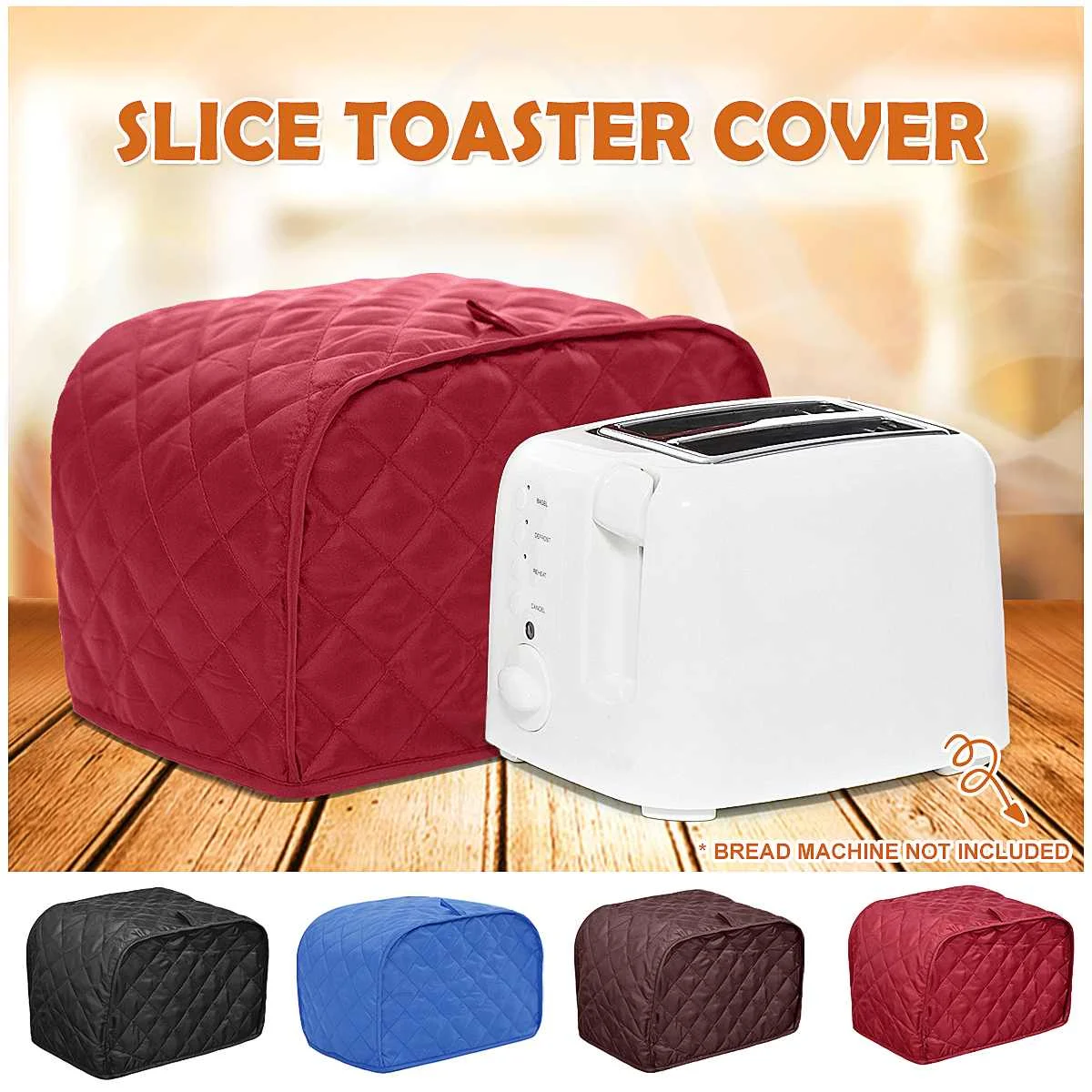 Крышка для тостера с двумя четырьмя ломтиками, защита для тостера для хлеба, стираемая в машине, подходит для большинства стандартных тостеров на 2-4 ломтика, Пылезащитная крышка