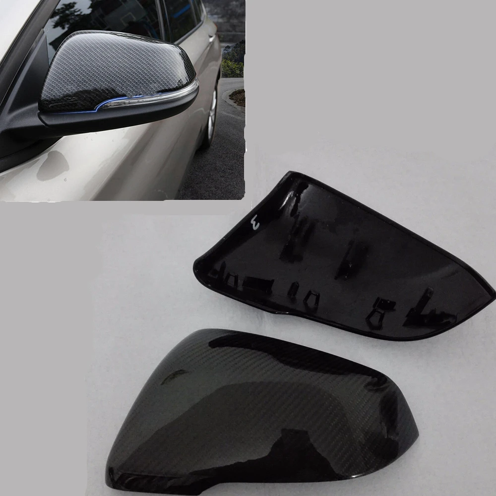 Крышка зеркала для BMW X1 F48 2016 Замена настоящего карбонового экстерьера заднего вида автомобиля чехол для заднего вида с клипсой на крышках