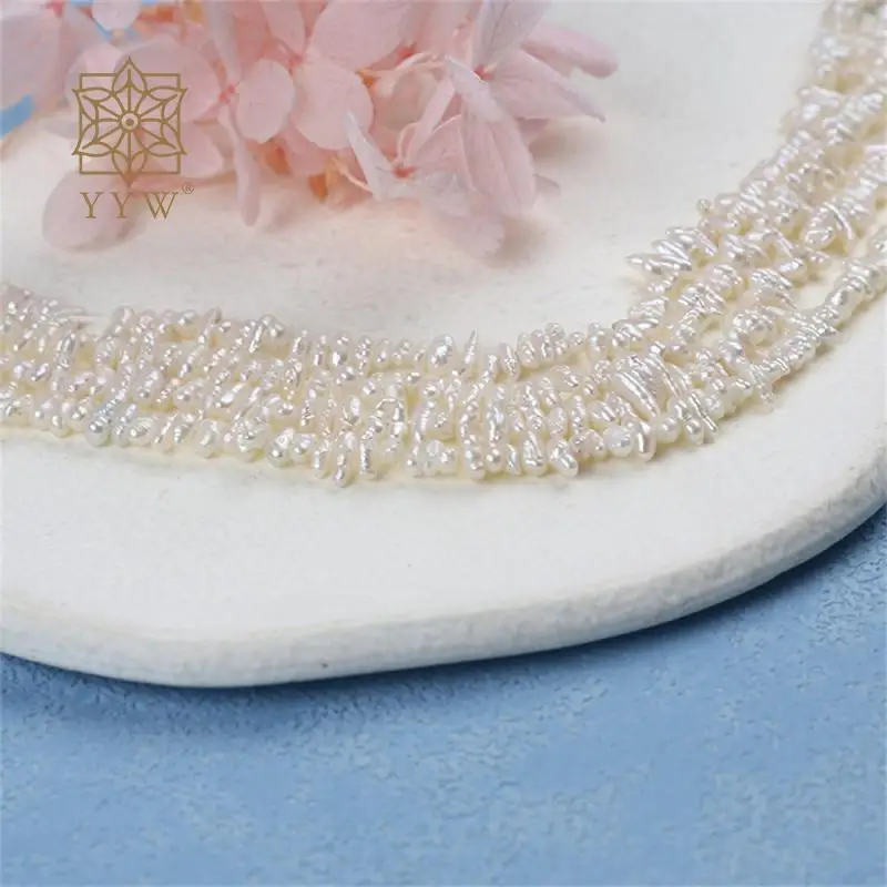 Культивированный барокко, натуральный пресноводный белый жемчуг 3-4 мм, бусины Продаются на пряди 36-38 см Для изготовления ювелирных изделий, ожерелье, браслет 