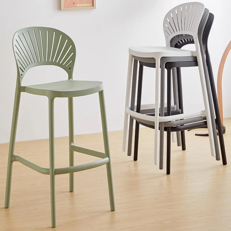 Кухонный барный стул с высокой спинкой, современный пластиковый минималистичный барный стул Barhocker, Офисная стойка регистрации, Табуреты для украшения бара