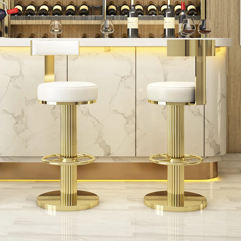 Кухонный золотой стул на заказ, современный барный стул, роскошные барные стулья из нержавеющей стали, скандинавский бархатный стул для бара