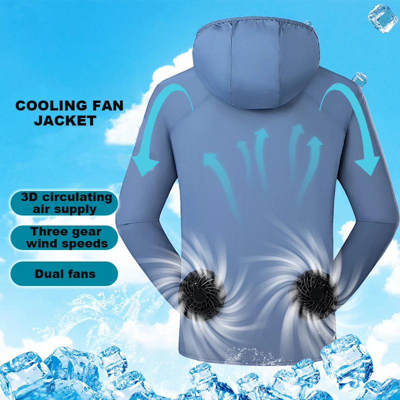 Летняя Охлаждающая одежда, Одежда для кондиционирования воздуха, Охлаждающий вентилятор, пальто для зарядки через USB, Охлаждающая куртка для смарт-зарядки, Прохладное Рабочее пальто