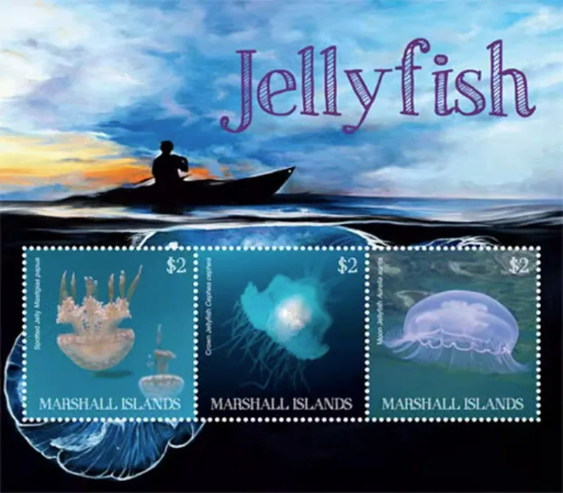 Маршалловы острова, 2019, Редкие морские котики, Медузы, Настоящие оригинальные марки для коллекции, MNH