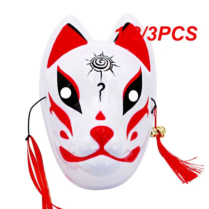 Маска на половину лица из кожи лисы на Хэллоуин, японские маски Кицунэ Кабуки для косплея, Маскарадных вечеринок, аксессуары для костюмов
