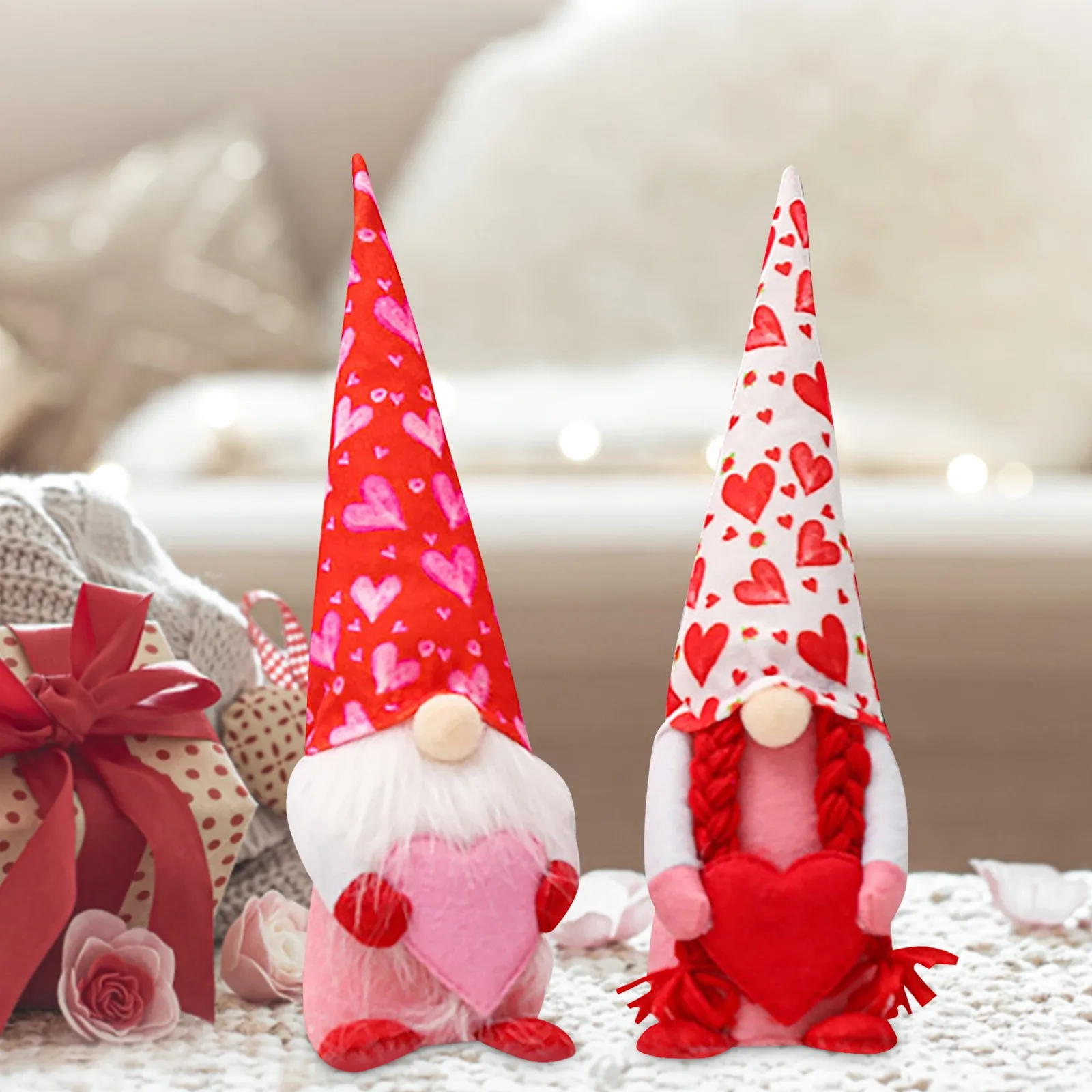 Металлическая скульптура ручной работы на День Святого Валентина Кукла Gnome h Подарок на День рождения Объемный орнамент Gnome на День Святого Валентина