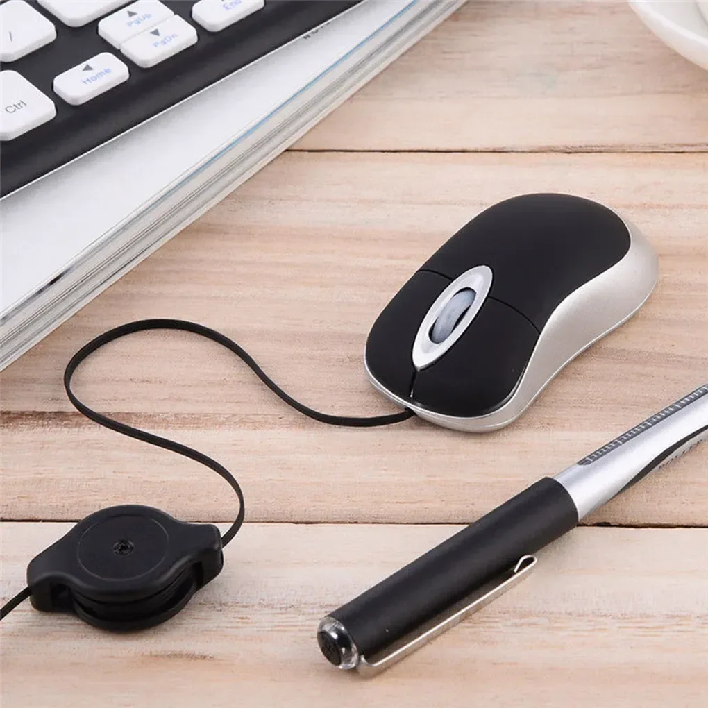 Мини-выдвижная мышь HMTX Портативная проводная мышь Mini USB Эргономика Мыши для домашнего офиса для компьютера ПК ноутбука