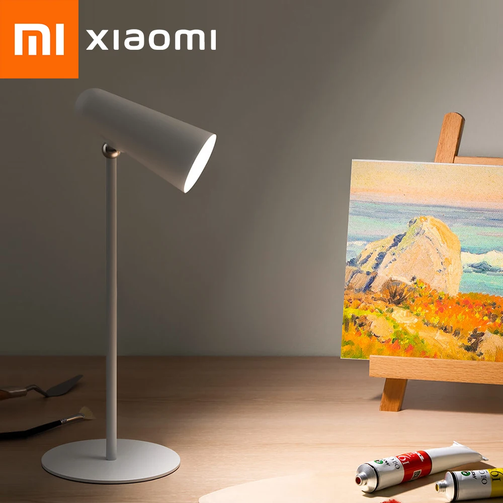 Многофункциональная перезаряжаемая настольная лампа Xiaomi Mijia, Светодиодная лампа для чтения, 3 В 1, Офисный Портативный прикроватный ночник, Оригинальный