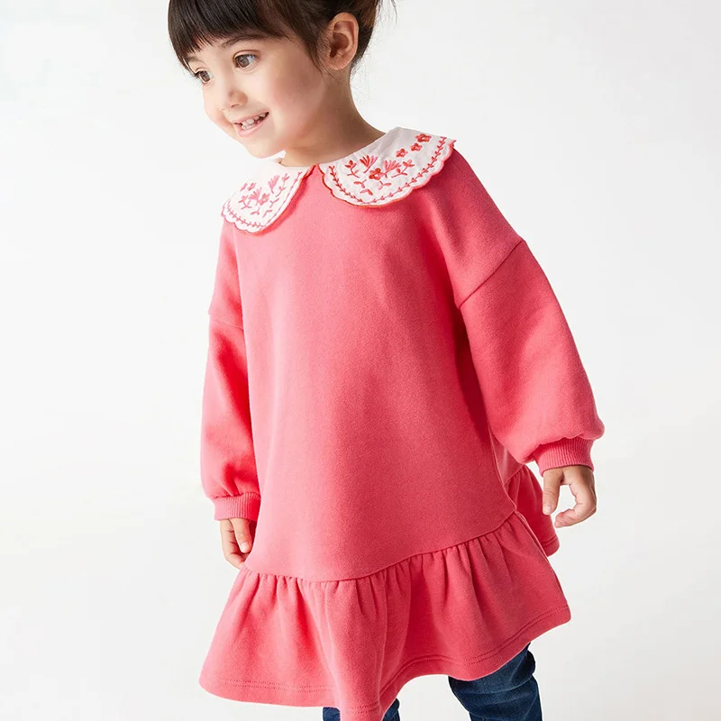 Модное платье для девочек в европейском стиле, осенне-весенняя верхняя одежда для малышей, детская одежда с длинными рукавами