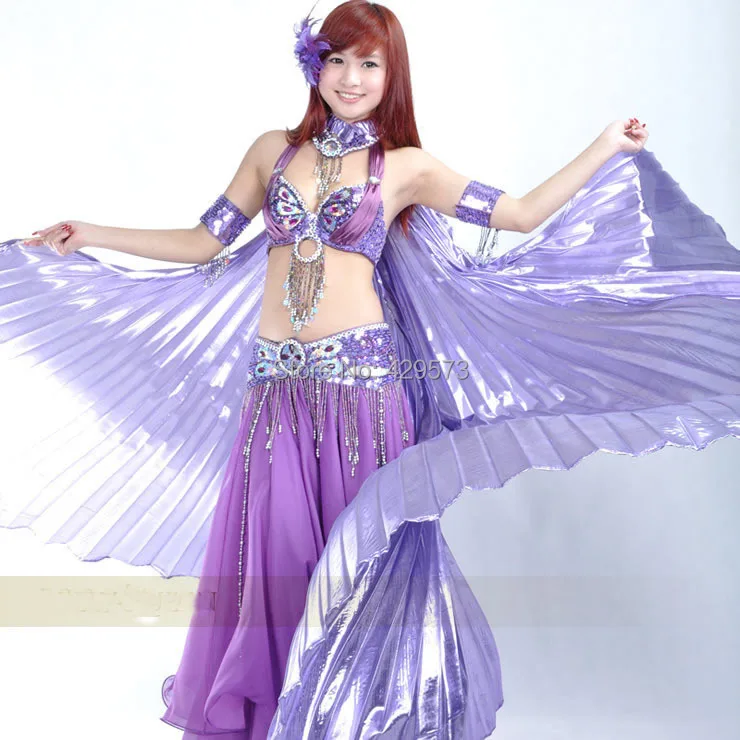 модные фиолетовые крылья Isis для танца живота для танцоров или сценических шоу