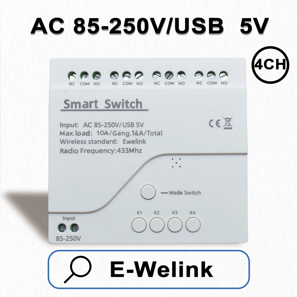 Модуль Wi-Fi eWeLink APP Пульт дистанционного управления самоблокирующийся RF 433 МГц Беспроводное реле задержки AC DC 12V 220V для умного интеллектуального дома