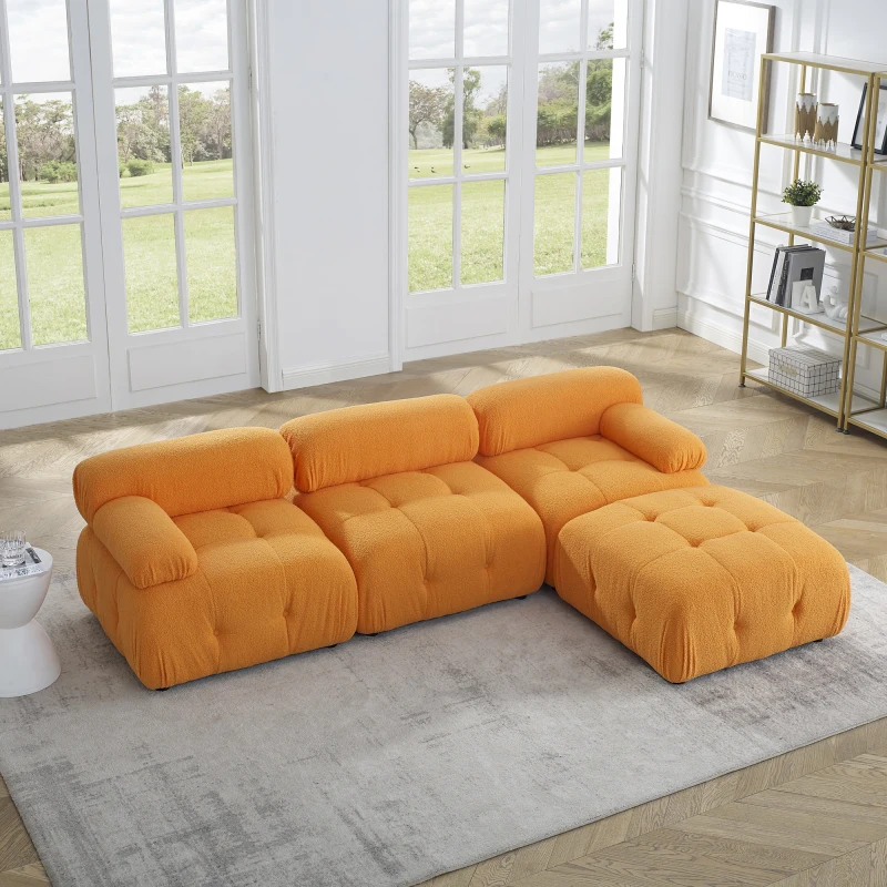 Модульный секционный диван, дизайн с хохолком на пуговицах и комбинация 